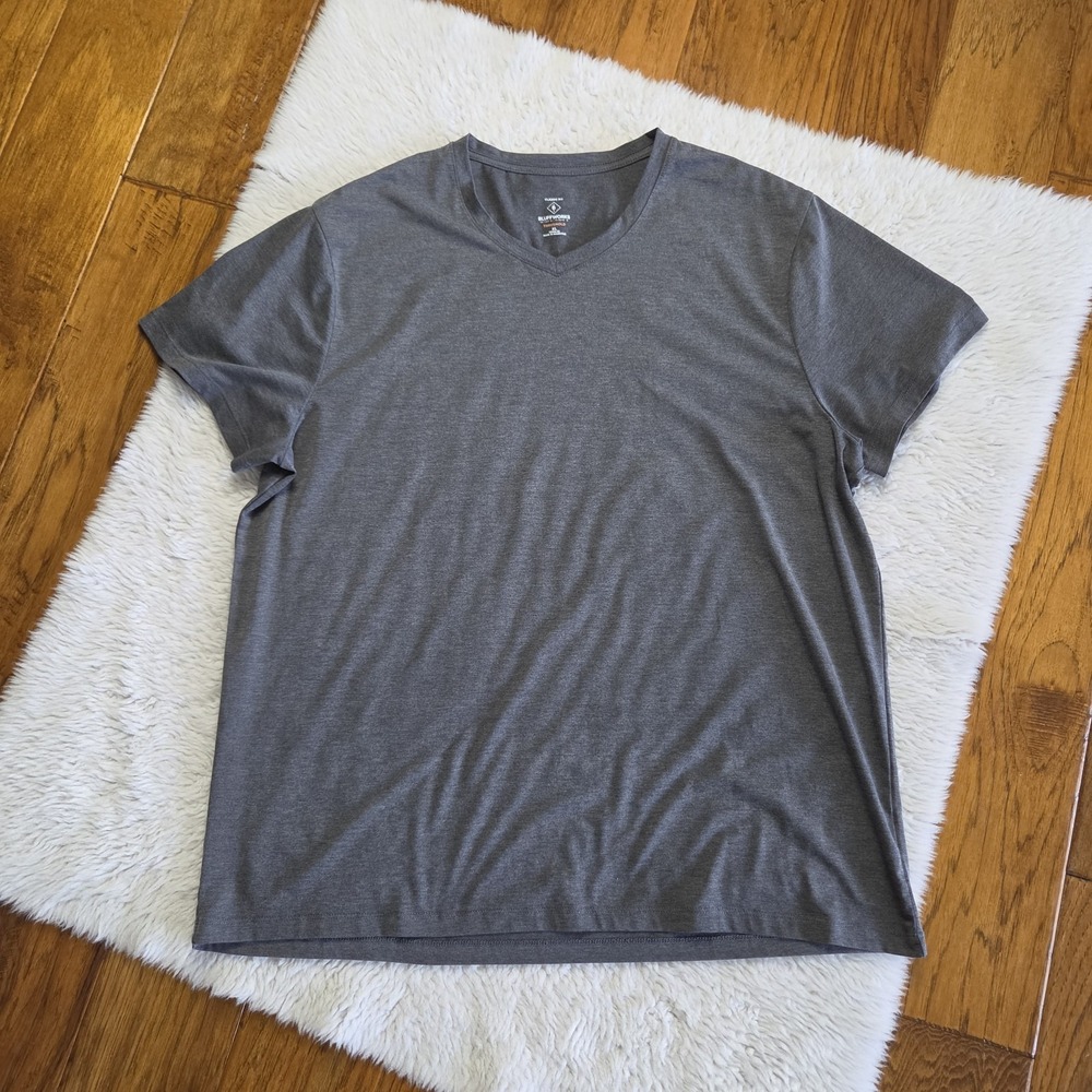 Bluffworks Short Sleeve T-Shirt Top Men's XL Gray V-Neck